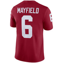 Load image into Gallery viewer, Men's Jordan Brand Baker Mayfield Crimson Oklahoma Sooners Alumni Player Jersey