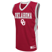Load image into Gallery viewer, Men's Colosseum Crimson Oklahoma Sooners Fadeaway Basketball Jersey