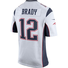 Load image into Gallery viewer, Tom Brady New England Patriots Game Jersey - White/Navy Blue Super Bowl