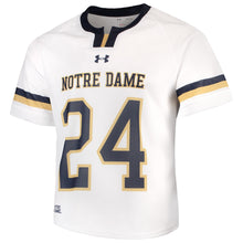 Load image into Gallery viewer, Men's Under Armour White Notre Dame Fighting Irish Replica Lacrosse Jersey