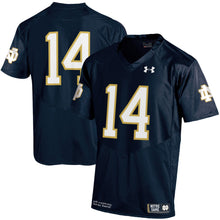 Load image into Gallery viewer, Men's Under Armour #14 Navy Notre Dame Fighting Irish Premier Jersey