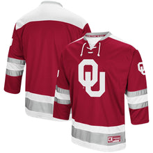 Load image into Gallery viewer, Men's Colosseum Crimson Oklahoma Sooners Athletic Machine Hockey Sweater Jersey