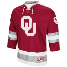 Load image into Gallery viewer, Men's Colosseum Crimson Oklahoma Sooners Athletic Machine Hockey Sweater Jersey