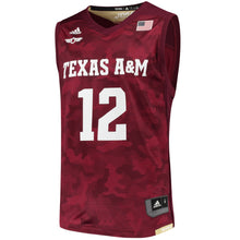 Load image into Gallery viewer, Men's Adidas #12 Maroon Texas A&amp;M Aggies 2017 Armed Forces Replica Jersey