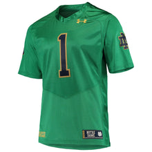 Load image into Gallery viewer, Men's Under Armour #1 Kelly Green Notre Dame Fighting Irish Premier Jersey