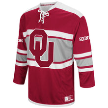 Load image into Gallery viewer, Men's Colosseum Crimson Oklahoma Sooners Open Net II Hockey Sweater