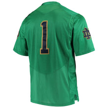 Load image into Gallery viewer, Men's Under Armour #1 Kelly Green Notre Dame Fighting Irish Premier Jersey