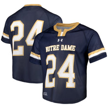 Load image into Gallery viewer, Men's Under Armour Navy Notre Dame Fighting Irish Replica Lacrosse Jersey