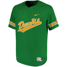Load image into Gallery viewer, Men's Nike Apple Green Oregon Ducks Two-Button Vapor Performance Baseball Jersey