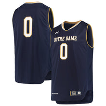 Load image into Gallery viewer, Men's Under Armour Navy #0 Notre Dame Fighting Irish Replica Basketball Jerseys