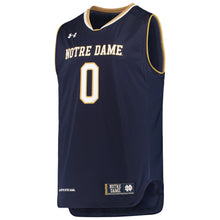 Load image into Gallery viewer, Men's Under Armour Navy #0 Notre Dame Fighting Irish Replica Basketball Jerseys