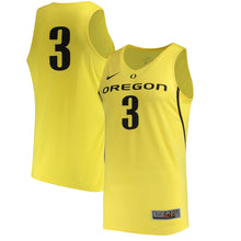 Load image into Gallery viewer, Men's Nike #3 Yellow Oregon Ducks College Basketball Replica Jersey