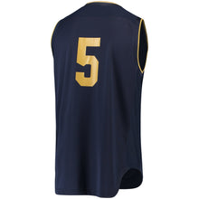 Load image into Gallery viewer, Men's Under Armour #5 Navy Notre Dame Fighting Irish Replica Performance Basketball Jersey