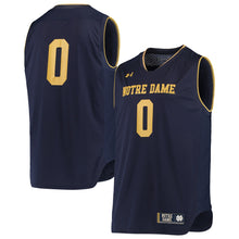 Load image into Gallery viewer, Men's Under Armour White/Navy #0 Notre Dame Fighting Irish Replica Basketball Jerseys