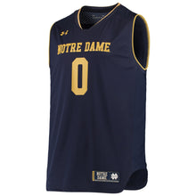 Load image into Gallery viewer, Men's Under Armour White/Navy #0 Notre Dame Fighting Irish Replica Basketball Jerseys
