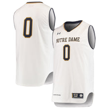 Load image into Gallery viewer, Men's Under Armour White/Navy #0 Notre Dame Fighting Irish Replica Basketball Jerseys