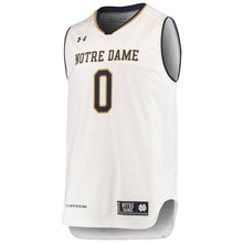 Load image into Gallery viewer, Men's Under Armour White/Navy #0 Notre Dame Fighting Irish Replica Basketball Jerseys