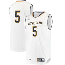 Load image into Gallery viewer, Men's Under Armour #5 White Notre Dame Fighting Irish Replica Performance Basketball Jersey