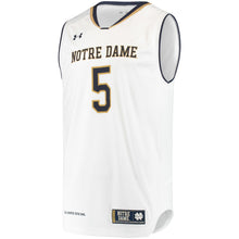 Load image into Gallery viewer, Men's Under Armour #5 White Notre Dame Fighting Irish Replica Performance Basketball Jersey