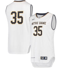 Load image into Gallery viewer, Men's Under Armour #35 White/Navy Notre Dame Fighting Irish Replica Performance Basketball Jersey