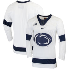 Load image into Gallery viewer, Men's Nike White/Navy Penn State Nittany Lions Replica College Hockey Jersey