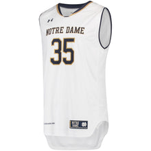Load image into Gallery viewer, Men's Under Armour #35 White/Navy Notre Dame Fighting Irish Replica Performance Basketball Jersey
