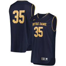 Load image into Gallery viewer, Men's Under Armour #35 White/Navy Notre Dame Fighting Irish Replica Performance Basketball Jersey