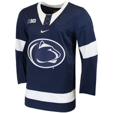 Load image into Gallery viewer, Men's Nike White/Navy Penn State Nittany Lions Replica College Hockey Jersey