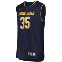 Load image into Gallery viewer, Men's Under Armour #35 White/Navy Notre Dame Fighting Irish Replica Performance Basketball Jersey