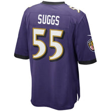 Load image into Gallery viewer, Youth Baltimore Ravens Terrell Suggs Nike Purple/Black/White Team Color Game Jersey