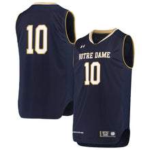 Load image into Gallery viewer, Men's Under Armour Navy #10 Notre Dame Fighting Irish Replica Basketball Jerseys