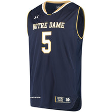 Load image into Gallery viewer, Men's Under Armour #5 Navy Notre Dame Fighting Irish Replica Basketball Jersey