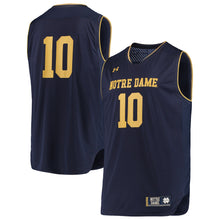 Load image into Gallery viewer, Men's Under Armour White/Navy #10 Notre Dame Fighting Irish Replica Basketball Jerseys