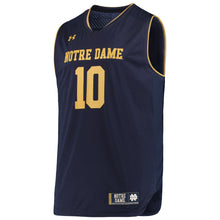 Load image into Gallery viewer, Men's Under Armour White/Navy #10 Notre Dame Fighting Irish Replica Basketball Jerseys