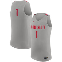 Load image into Gallery viewer, Men's Nike Gray/Scarlet Ohio State Buckeyes College Replica Basketball Jersey