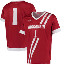 Load image into Gallery viewer, Men's Under Armour #1 Red Wisconsin Badgers Replica Performance Soccer Jersey
