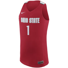 Load image into Gallery viewer, Men's Nike Gray/Scarlet Ohio State Buckeyes College Replica Basketball Jersey