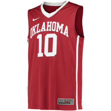 Load image into Gallery viewer, Men's Nike #10 Crimson Oklahoma Sooners Replica Basketball Jersey