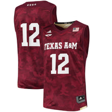 Load image into Gallery viewer, Men's Adidas #12 Maroon Texas A&amp;M Aggies 2017 Armed Forces Replica Jersey