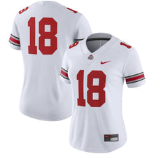 Load image into Gallery viewer, Women's Nike #18 White/Scarlet Ohio State Buckeyes Game Jersey
