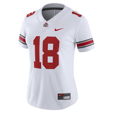 Load image into Gallery viewer, Women's Nike #18 White/Scarlet Ohio State Buckeyes Game Jersey
