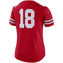 Load image into Gallery viewer, Women's Nike #18 White/Scarlet Ohio State Buckeyes Game Jersey