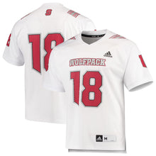 Load image into Gallery viewer, Men's Adidas #18 White NC State Wolfpack Special Game Premier Jersey