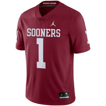 Load image into Gallery viewer, Men's Jordan Brand #1 Crimson Oklahoma Sooners Limited Jersey