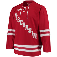 Load image into Gallery viewer, Men's Under Armour Red Wisconsin Badgers Replica Hockey Jersey