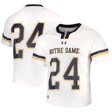 Load image into Gallery viewer, Men's Under Armour White Notre Dame Fighting Irish Replica Lacrosse Jersey